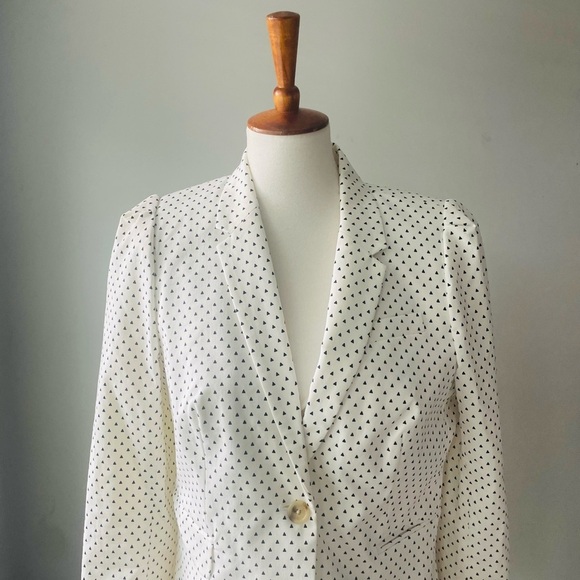J. Crew White and Black Geometric Blazer - Picture 3 of 10